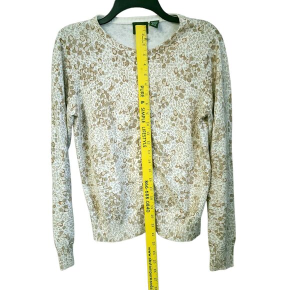 Mountain Lake Cheetah Print Cardigan Sweater Womens Size M Tan Brown Long Sleeve - Picture 6 of 6